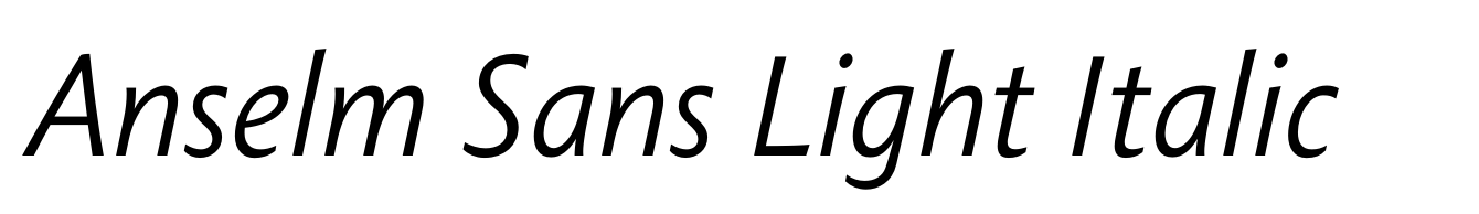 Anselm Sans Light Italic